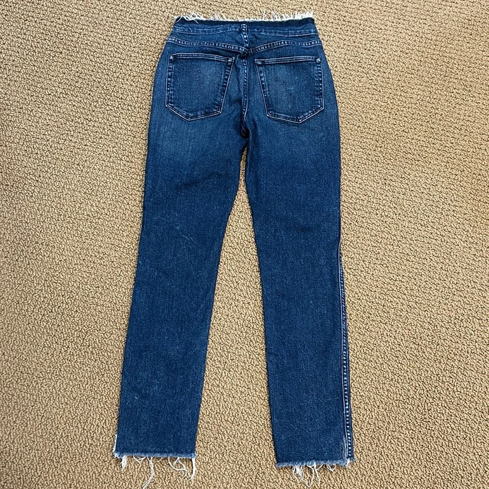 3X1 Raw Edge Shelter Slim Jeans in Tin Coo size 24 Distressed Straight Leg